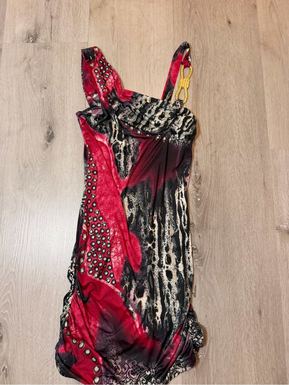Vintage Pinkeli Y2K One-Shoulder Mini Dress - Size Small - Excellent Condition